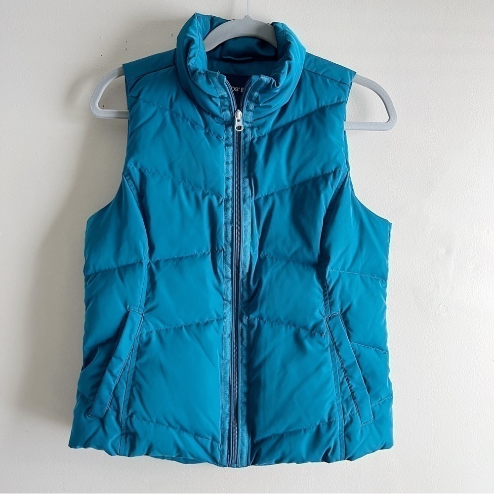 Land’s End Down Puffer Vest in Teal‎ blue/green, Zipper Front, Size XS